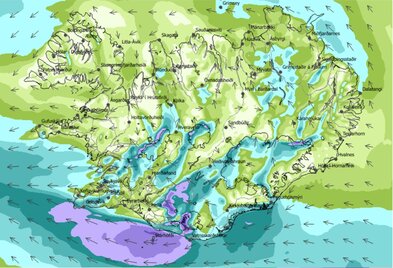 Gul veðurviðvörun gefin út fyrir Suðurland