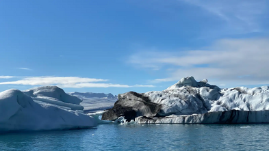 Vara við hvassviðri nálægt Jökulsárlóni